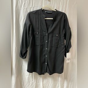 Zara Black button shirt. NWT.